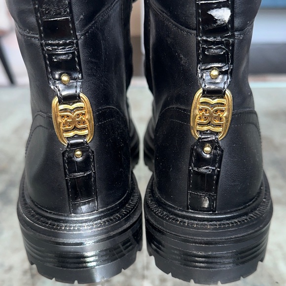 Sam Edelman Black Leather Combat Boots womens 7.5 - Picture 2 of 7